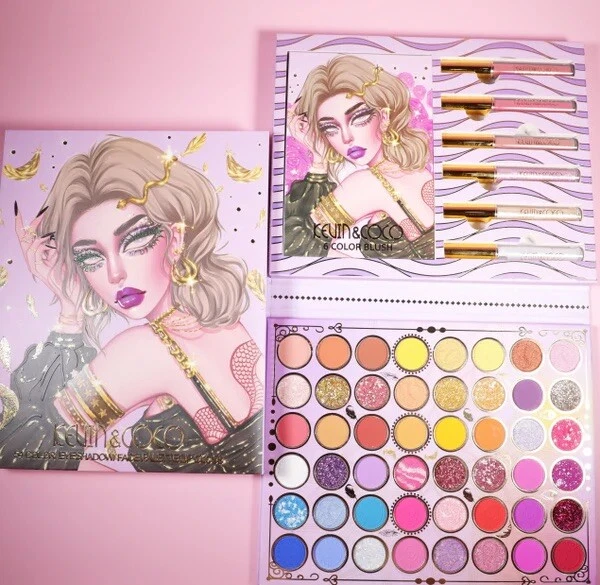 Paleta de 54 colores/sombra de ojos/cara y brillo de labios Kevin and Coco Snake Girl