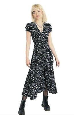 Hell Bunny Rock/Roll Rockabilly Full Circle robe blanc/roses rouges dos nu 2 XL 