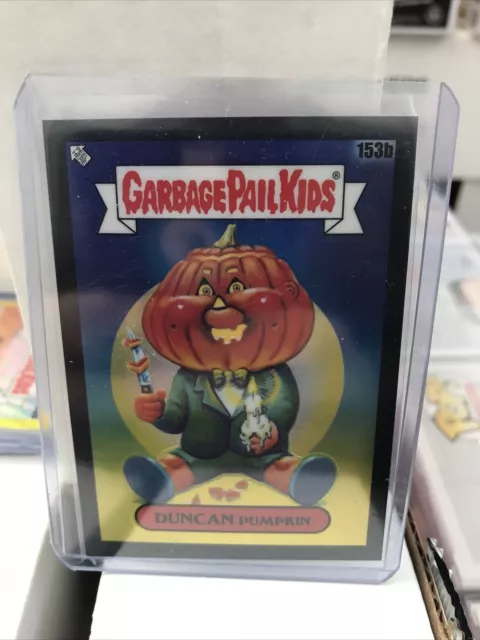 Garbage Pail Kids Chrome 1986 Series 4 Duncan Pumpkin Black Refractor #153b /99