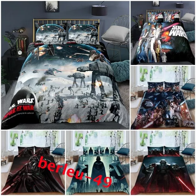 Star Wars 3D Duvet Cover Pillowcase Single Double Queen Doona Bedding Set Gift