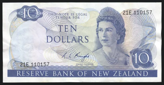 New Zealand - $10 - Knight - 21E 110157 - Fine