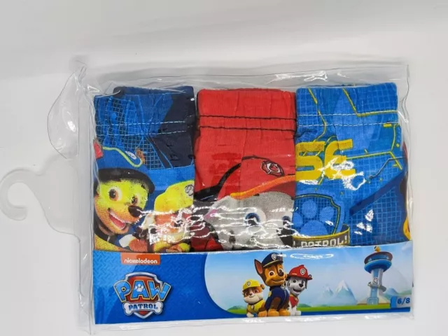 3 Pack Jungen Unterhosen Slips PAW Patrol Chase Marshall Rubble  100 % Baumwolle