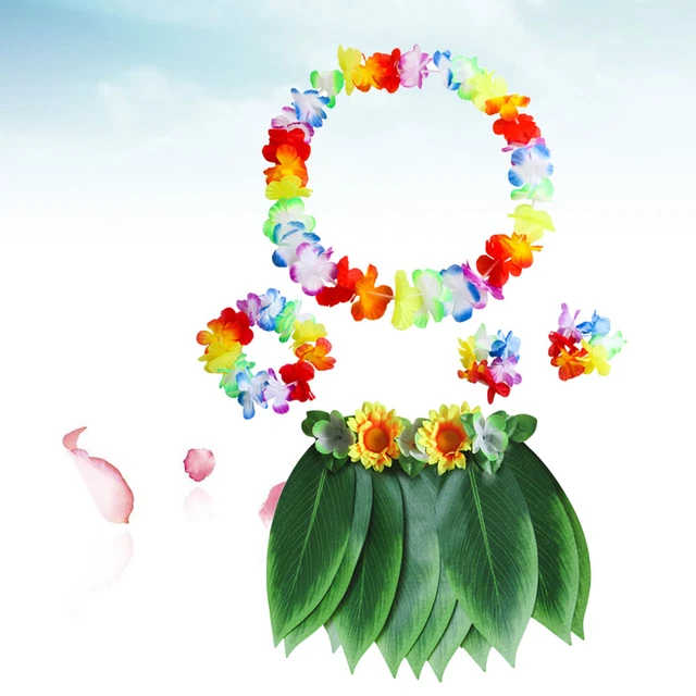 5 Pcs Hawaiian Leaf Skirt Ti Leaf Hula Skirt Dance Skirt Hawaiian Leis Apparel