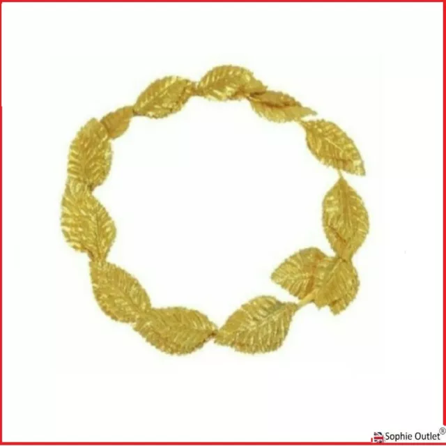 GOLD LEAF WREATH HEADPIECE Roman Greek Goddess Toga Fancy Dress Headband ZP94002