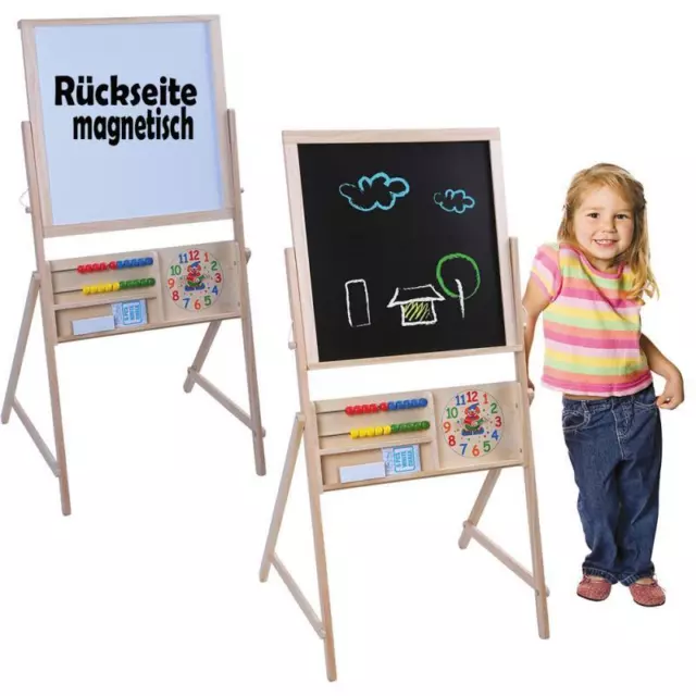 AK Sport Kinder Tafel Holztafel Standtafel 2in1 Schultafel Schreibtafel Maltafel