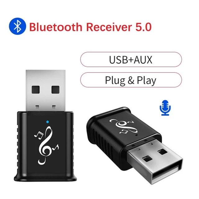 USB Bluetooth 5.0 Audio Transmitter Receiver Adapter For TV PC Car AUX Speaker