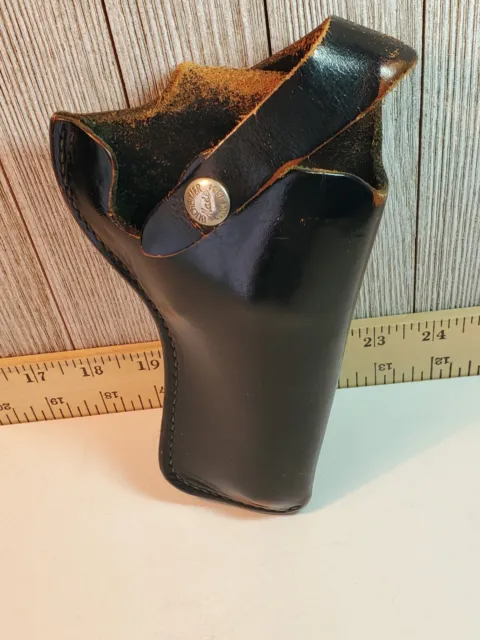VINTAGE BLACK LEATHER Police Issued Gun Holster For Police Issued