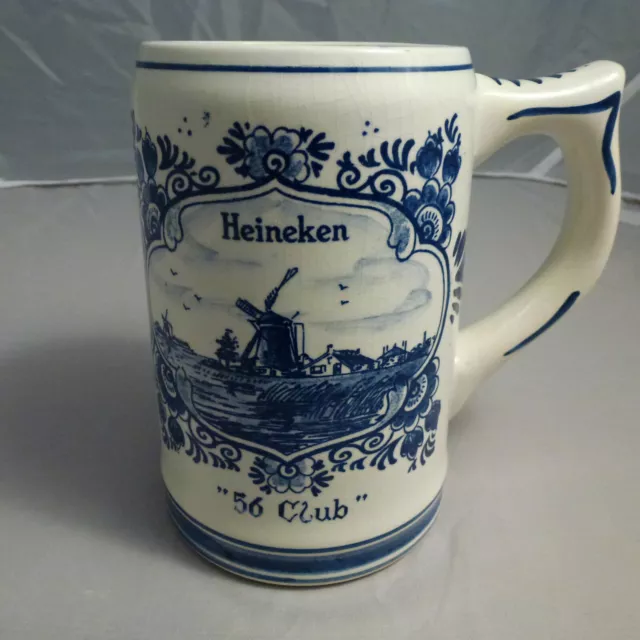 Heineken Blue Delft Beer Mug " 56 Club "- Signers of Declaration of Independence