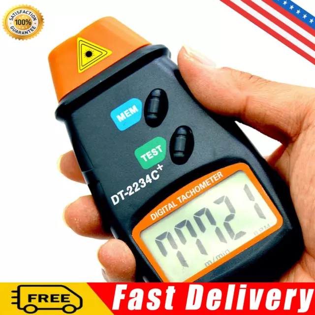 Digital Tachometer Non Contact Laser Photo Tach Meter Motor Speed Gauge CT