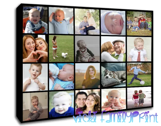 Personalised Canvas Collage Picture Family Gift Photos