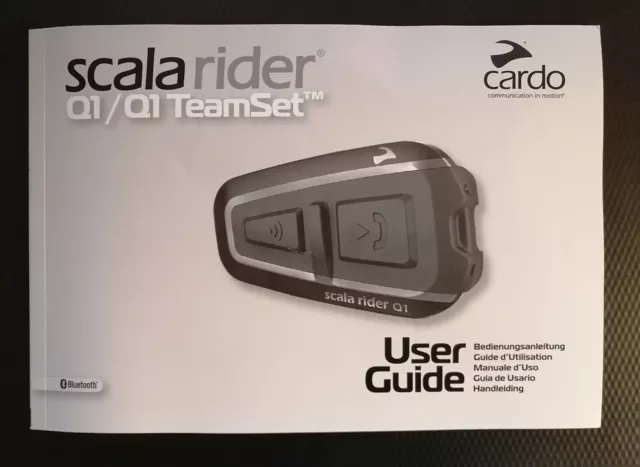 Cardo Scala Rider Teamset Q1 Modelle USER GUIDE Bedienungsanleitung  NEU