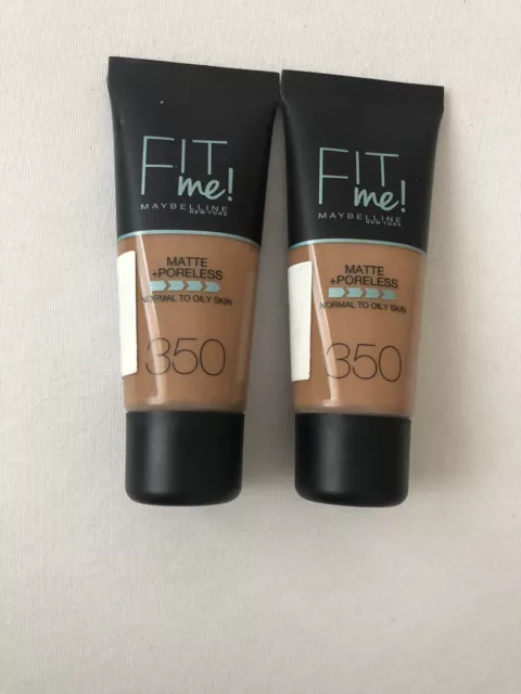 2 Maybelline Fit Me Matte & Poreless  Foundations: 350 Caramel