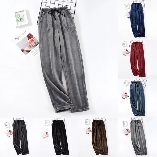 Pantaloni uomo abbigliamento pantaloni da soggiorno pantaloni da sonno tinta unita parte inferiore in velluto