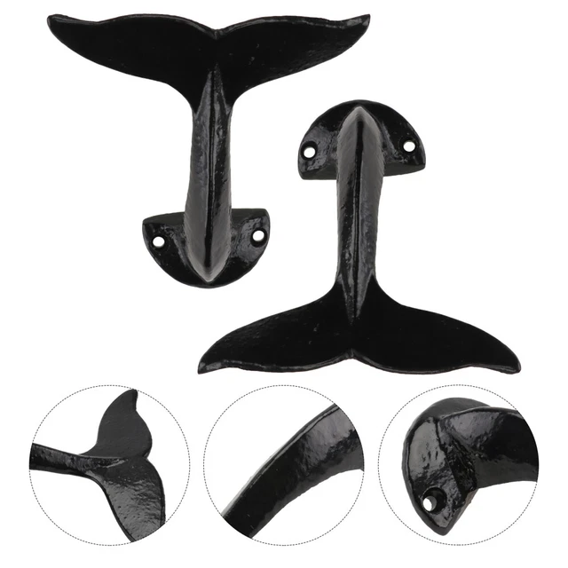 2Pcs Cast Wall Hooks Nautical Wall Coat Hook Tail Hooks Wall- mounted Storage