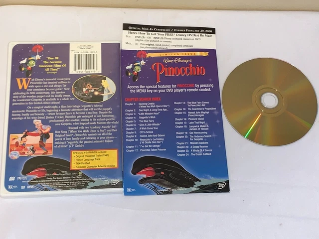 Walt Disney's Pinocchio Limited Issue Dvd Thx 2