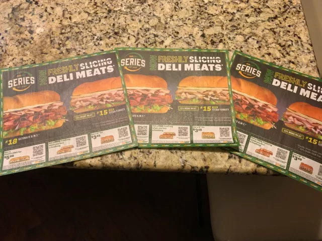 ⭐ SUBWAY COUPONS!!! 2X Sheets = 28 Coupons In All!!! Exp 12/31/23 ⭐ $2.00 -  PicClick