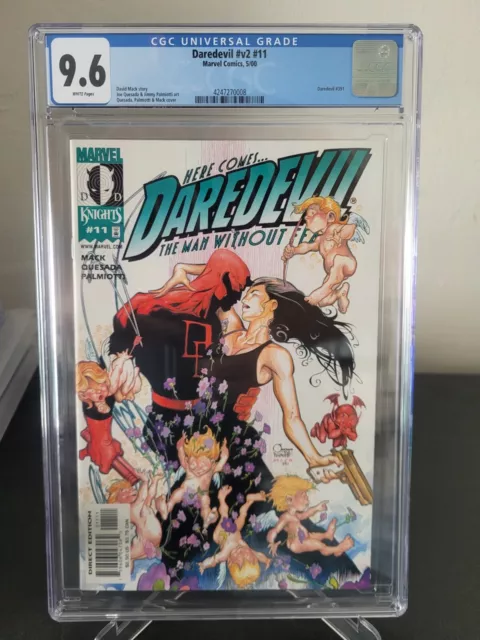 Daredevil #11 Cgc 9.6 Graded Marvel Comics Joe Quesada David & Mack Echo Cover!
