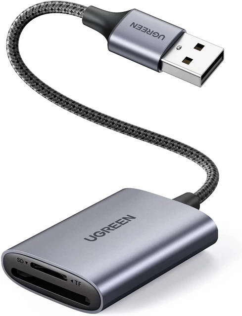 UGREEN USB 3.0 Lecteur Carte SD Micro SD Adaptateur Aluminium alu PC Ordi tube V