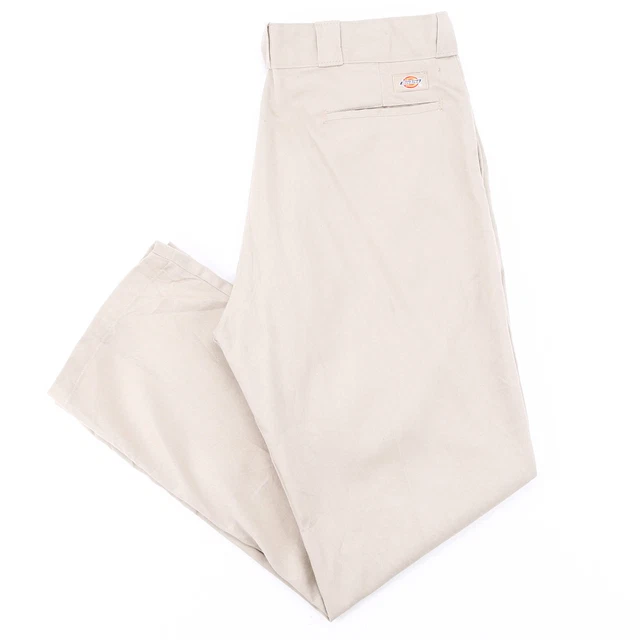 DICKIES pantaloni regolari dritti beige cotone W36 L32