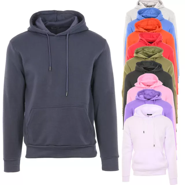 Felpa Uomo Invernale Cappuccio Felpone Tinta unita Maglia Felpata Slim Fit