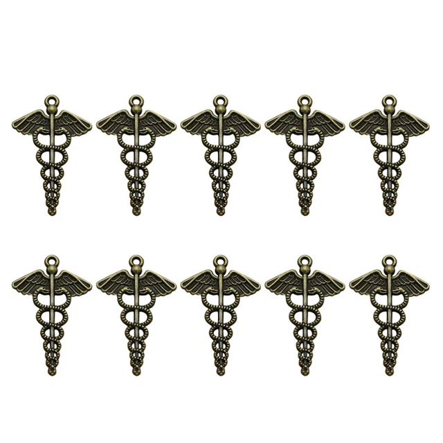 10 Stück Retro Legierung Caduceus Form Anhänger Charms DIY Schmuck Herstellung Z