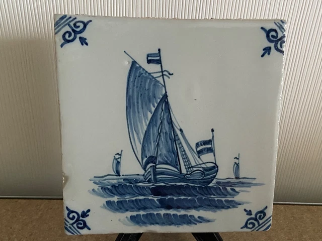 Ent Unique Tile Makkum Tichelaar Delft Holland Ship9