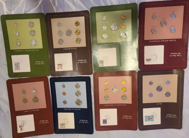 Coin Sets of All Nations Lot of 9 Different Countries On card