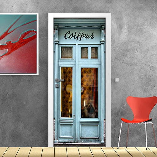 Decorazione adesiva Porta Coiffeur de Paris sticker lavabile pvc varie misure