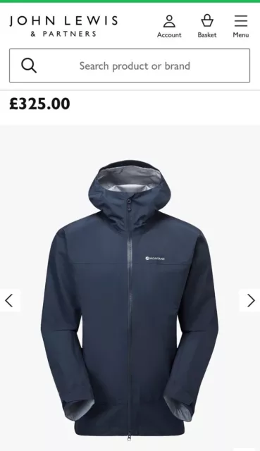 Montane Phase GoreTex Pro Shell Jacket, Mens (M) BNWOT MINT CONDITION RRP £325