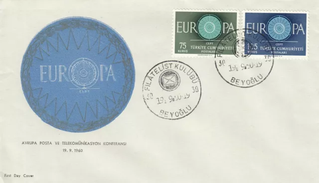 Türkei, Europa 1960 auf 1 FDC, gute Qualität, Nr. 1774 / 1775