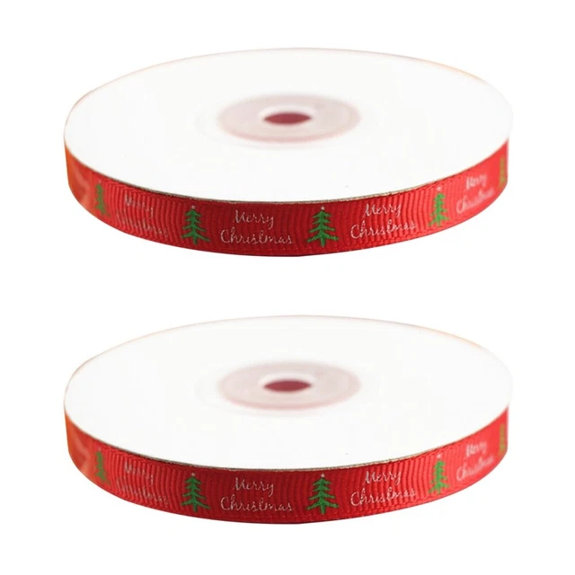 wired ribbon roll 2x Bänder für Haar Bögen Weihnachten Verpackung Bänder Party B