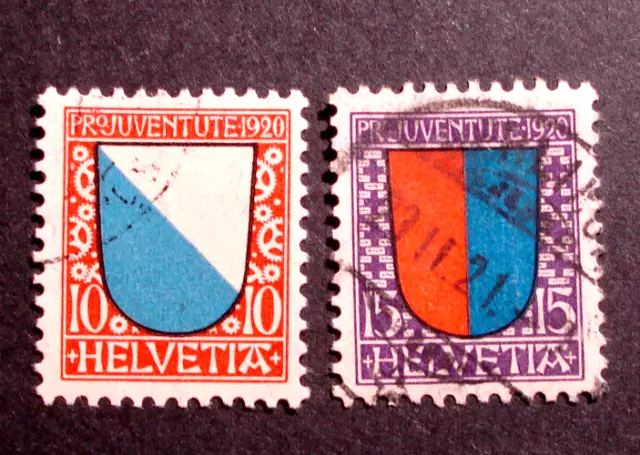 Schweiz 1920,  2 Werte Pro Juventute , MN 154 + 155, gestempelt