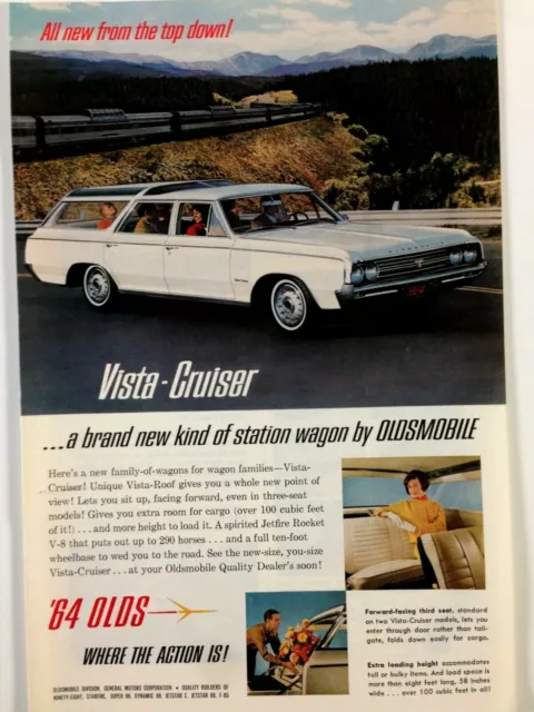 1964 Oldsmobile Vista Cruiser Station Wagon Print Ad