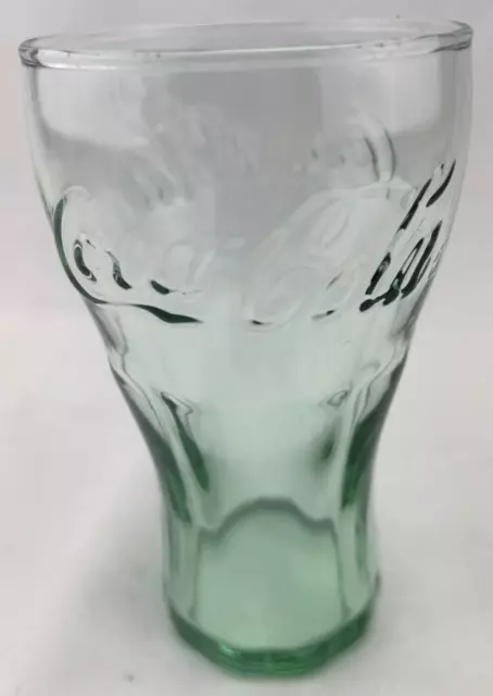 Vintage Small Green Glass Coca Cola Coke Glass 4.5 Inch Mini Juice Shot Cup