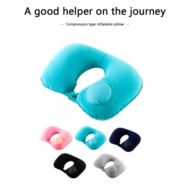 Neck Pillow PVC Push U Shaped Air Inflatable Travel Home Car Auto Accessories