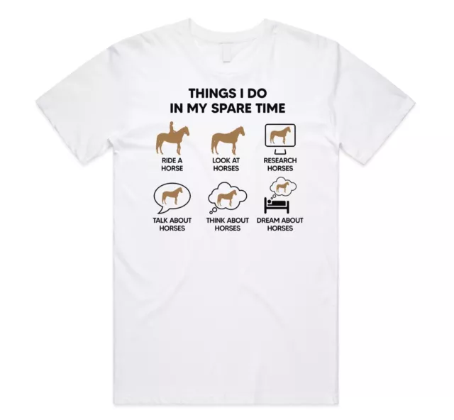 Things I Do In My Spare Time Horse T-shirt Funny Horse Riding Racing Jockey Gift