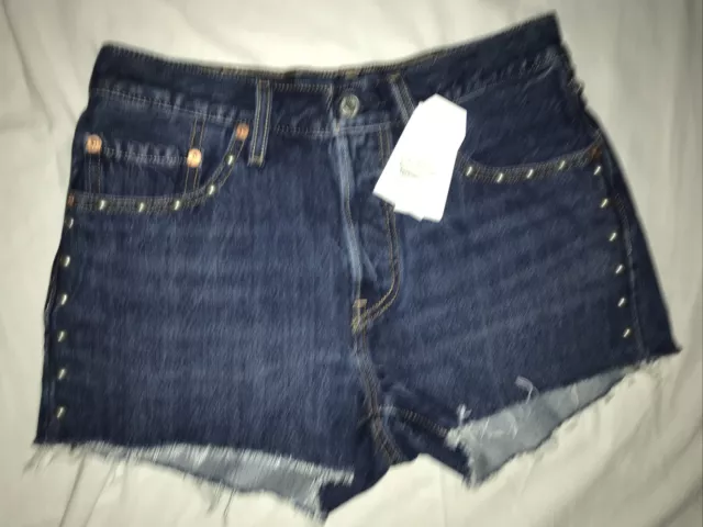 Levis 501 Booty Jean Short Shorts Women's W27 Medium Wash Blue Denim