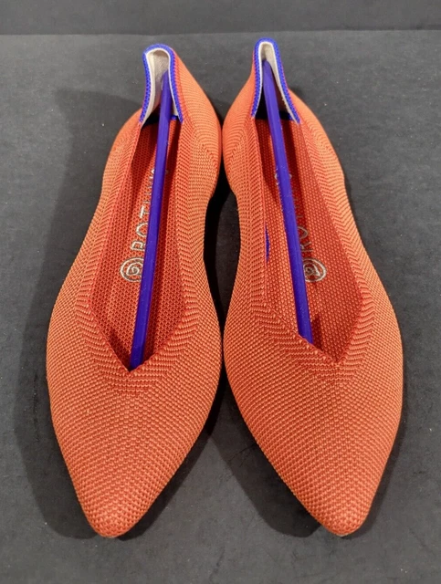ROTHY S THE POINT Women s Size US 8 Persimmon Pointed Toe Flat Slip on Shoes 59.99 PicClick
