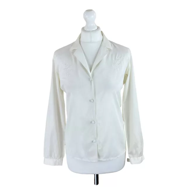 Camicia da donna vintage Irvine Sellars anni '70 Carnaby Street crema taglia S