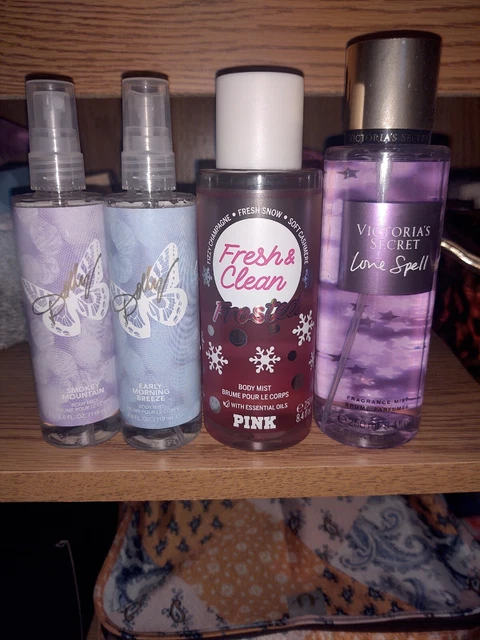 Victoria's Secret Love Spell 8.4oz body Mist/fresh n clean mist by pink/2 extras