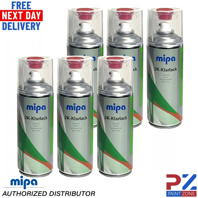6X MIPA 2K CLEAR COAT SPRAY with HARDENER 400ml Lacquer Car Paint