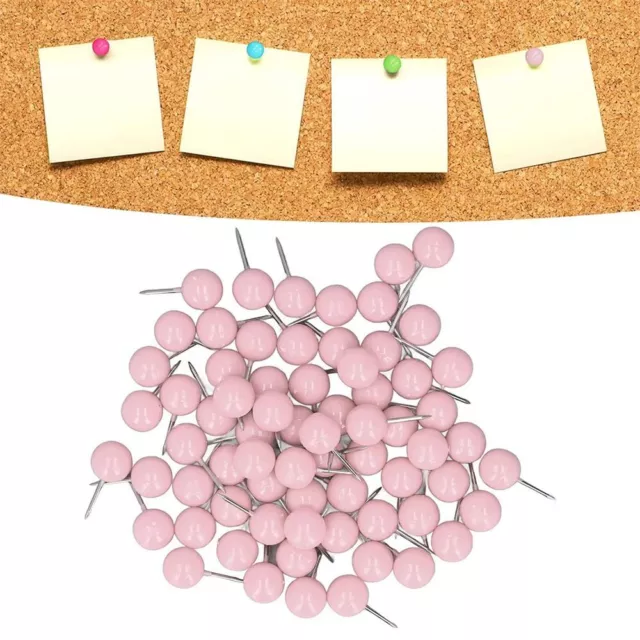100Pcs Candy Color Map Tacks with Storage Case Big Head Pin  Home Decoration