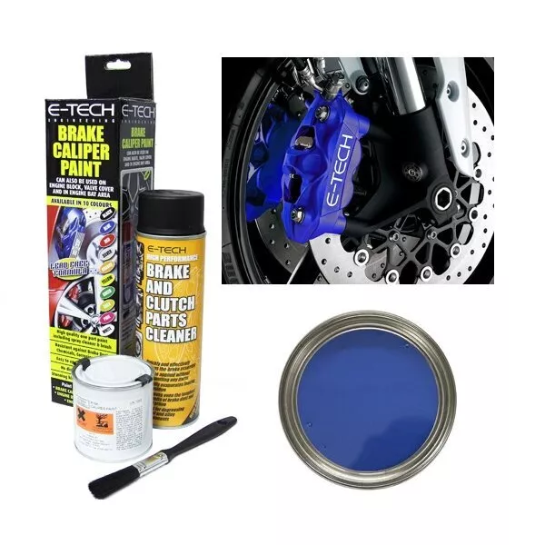 E-Tech EBCP-BL Brake Caliper Paint Kit Blue Includes Cleaner Paint Brush