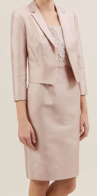 HOBBS DUSKY PINK/NUDE Lace Trim Dress And Jacket Combined Cost