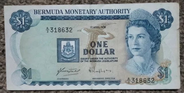 Bermuda 1 Dollar 1978 P28b  aVF