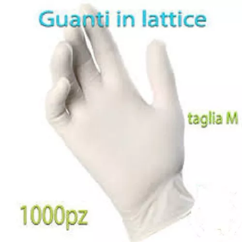 1000 GUANTI IN LATTICE Taglia M - MONOUSO BIANCHI POCO TALC
