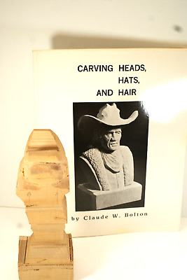 Libro en blanco tallado en madera PLUS, cabezas de talla, sombreros y cabello, Claude Bolton