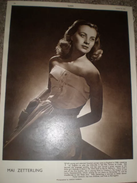 Photo article actress Mai Zetterling 1949 ref K