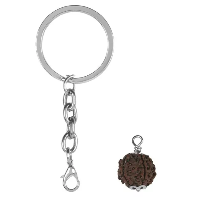 Unisex Rudraksha Beads Keyring and Pendant Rudrakash For Car , Gift (Brown) 2
