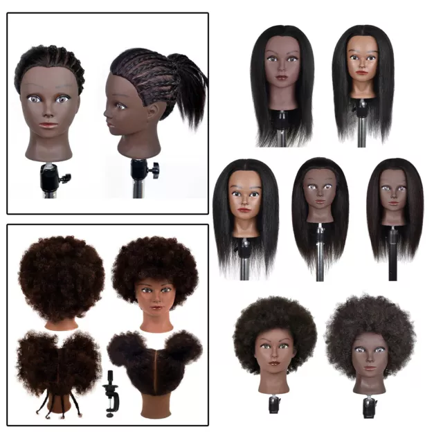 Afro Mannequin Tête Cheveux Salon de Coiffure Formation Chef Mannequin
